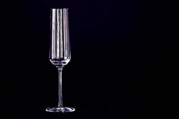 Verres Propres Vides Pour Champagne Sur Table — Photo