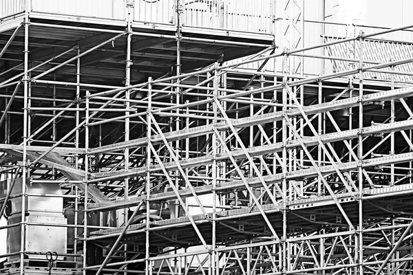Structures Métalliques Préfabriquées Poutres Métalliques Fond Abstraites Tuyaux Structures Industrielles — Photo