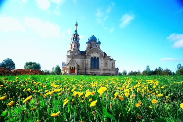 Church Countryside Summer Landscape Russia — Stock Photo, Image