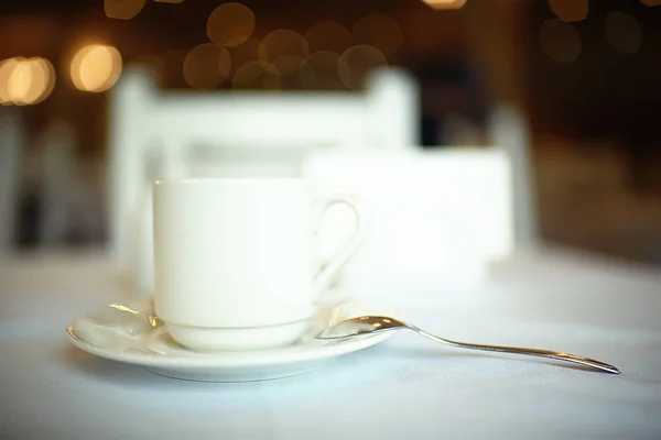 Tasse Grüner Tee Auf Dem Tisch Café — Stockfoto