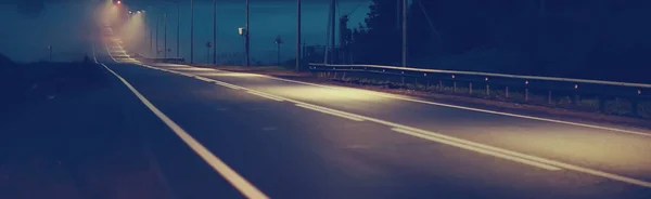 Vista Offuscata Del Traffico Autostrada Notte — Foto Stock