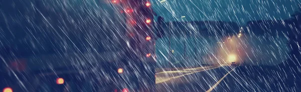 Осенний Дождь Автомобили Дороге Октябрьский Фон Каплями Дождя Городе — стоковое фото