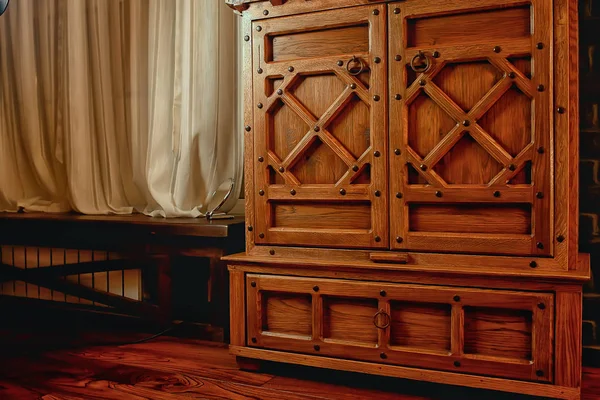 Старовинний Дубовий Комод Старовинні Меблі — стокове фото