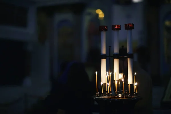 Interiör Kyrkan Natt Natt Visa Inuti Katedralen Festlig Natten Kyrkan — Stockfoto