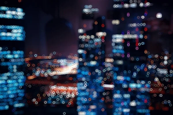 Embaçado Bokeh Cidade Fundo Brilho Luzes Brilhantes Cidade Noturna — Fotografia de Stock