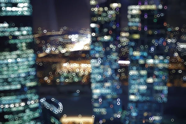 Blurred Bokeh City Background Glare Glowing Lights Night City — Stock Photo, Image