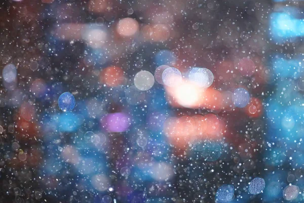 Sfondo Della Città Bokeh Offuscata Abbagliamento Luci Incandescenti Nella Città — Foto Stock