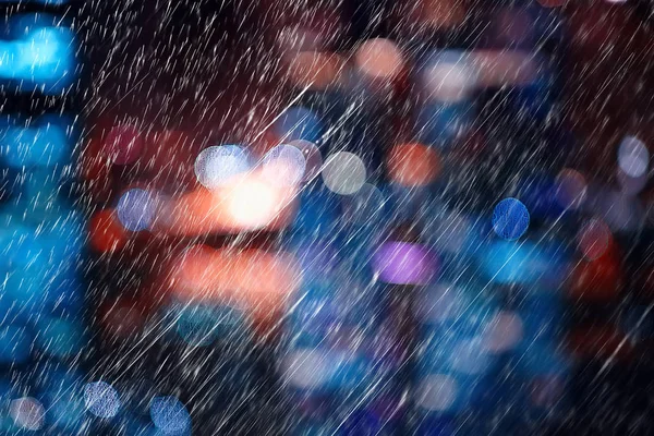 Jesienny Deszcz Niewyraźne Światła Października Tle Krople Deszczu Mieście — Zdjęcie stockowe