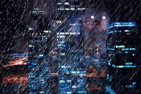 Őszi Eső Városi Építészet Október Háttér Esőcseppek Városban — Stock Fotó