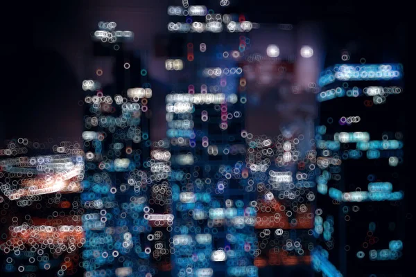 Embaçado Bokeh Cidade Fundo Brilho Luzes Brilhantes Cidade Noturna — Fotografia de Stock