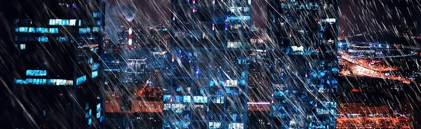 Jesienny Deszcz Miasta Architektury Października Tle Krople Deszczu Mieście — Zdjęcie stockowe