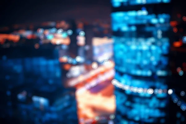 Embaçado Bokeh Cidade Fundo Brilho Luzes Brilhantes Cidade Noturna — Fotografia de Stock