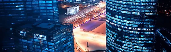 Modern City Architecture Night Lights — Stock Photo, Image