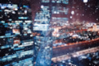 bulanık şehir Mimarlık ve kış kar