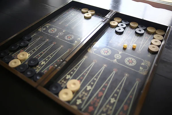 Backgammon Traditional Oriental Game Macro Background Gambling — Stock Photo, Image