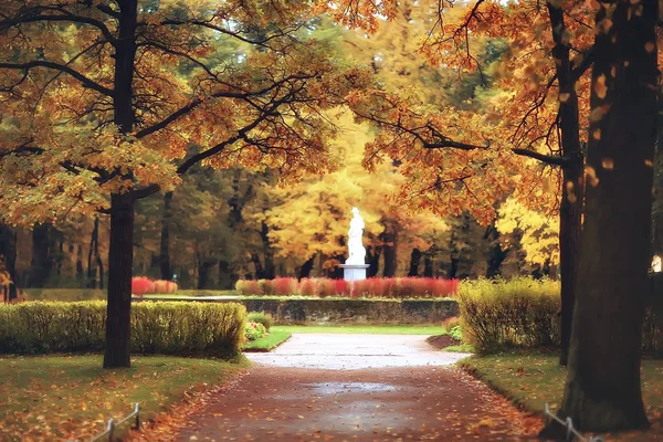 Octubre Paisaje Otoño Parque Árboles Amarillos Octubre Callejón Paisaje Otoño —  Fotos de Stock