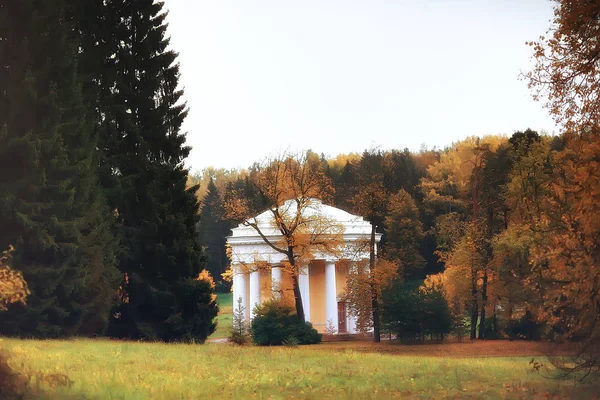 Herbstlandschaft Des Peterhof Herbstpark Der Petersburg Herbstzeit Gelben Park — Stockfoto