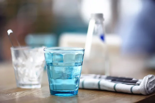 Restauraci Vidlička Nůž Vnitřní Pohled Restaurace Tabulkou Podává Nůž Vidlička — Stock fotografie