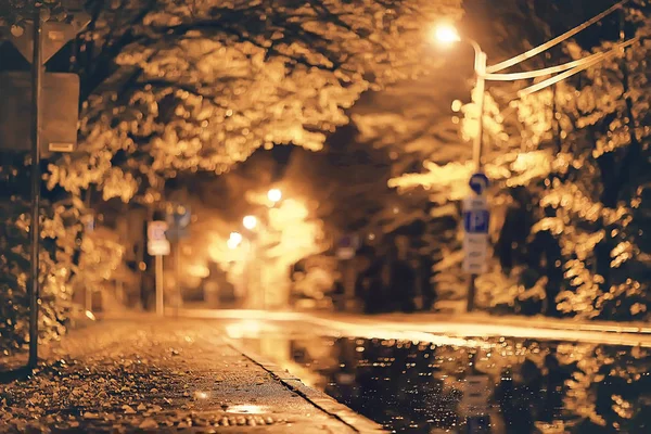 Natten Hösten Parkera Landskap Vacker Natt Stad Park Med Gula — Stockfoto