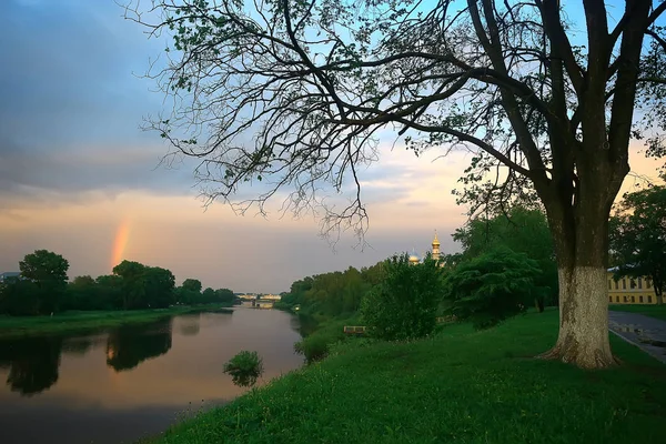 Increíble Paisaje Verano Con Arco Iris Naturaleza Pintoresca —  Fotos de Stock