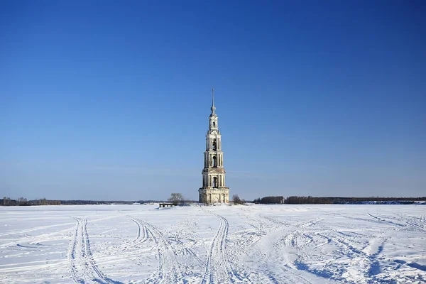 Kalyazin Church Panoramic View Orthodox Church Island Russian Landscape — Stock Photo, Image