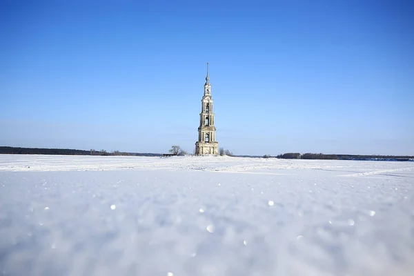 Kalyazin Church Panoramic View Orthodox Church Island Russian Landscape — Stock Photo, Image