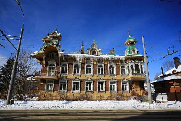 Casa Madeira Rybinsk Província Russa — Fotografia de Stock