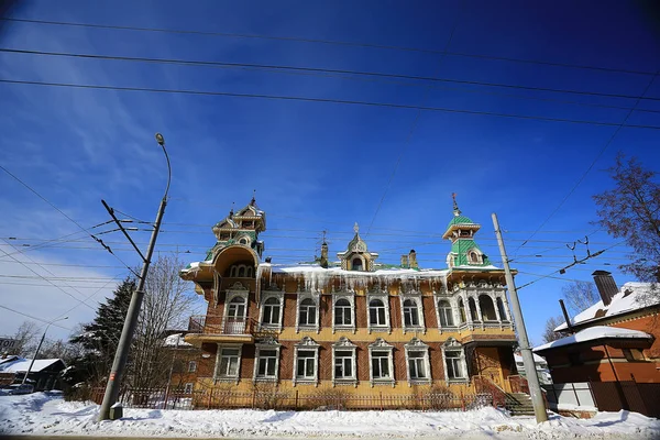 Деревянный Дом Рыбинске Российская Губерния — стоковое фото