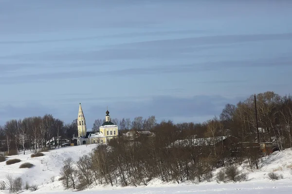 Kaljasin Kirche Panoramablick Orthodoxe Kirche Auf Der Insel Russische Landschaft — Stockfoto