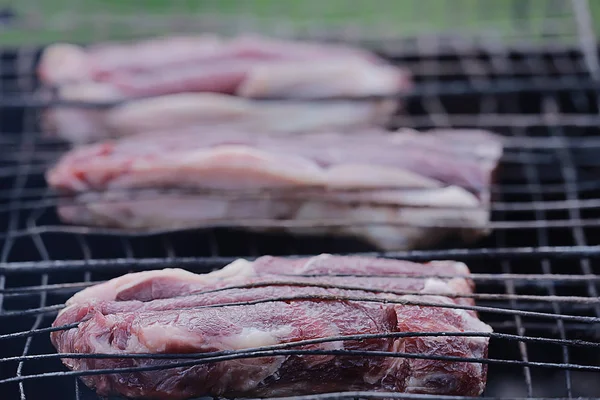 Grilled Meat Charcoal — Stock Photo, Image