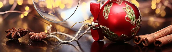 圣诞舞会背景 美丽的节日装饰 圣诞节和新年 — 图库照片