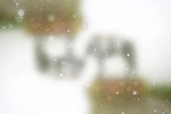 Blurred Snow Winter Abstract Background Snowflakes Abstract Blurred Glowing Leaf — Stock Photo, Image