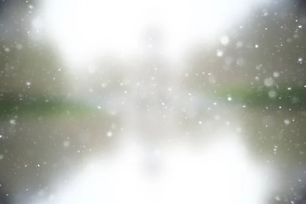 Blurred Snow Winter Abstract Background Snowflakes Abstract Blurred Glowing Leaf — Stock Photo, Image