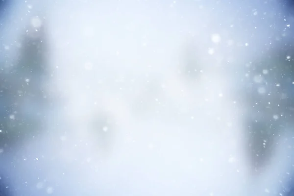 Blurred Snow Winter Abstract Background Snowflakes Abstract Blurred Glowing Leaf — Stock Photo, Image