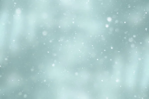 Wazig Sneeuw Winter Abstracte Achtergrond Sneeuwvlokken Abstracte Wazig Gloeiende Blad — Stockfoto