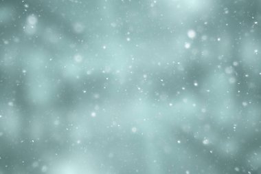 bulanık kar / soyut kış arka plan, arka bulanık parlayan yaprak plan üzerinde kar taneleri