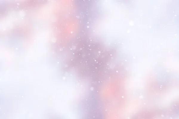 Suddig Snö Vinter Abstrakt Bakgrund Snöflingor Abstrakt Suddig Glödande Löv — Stockfoto