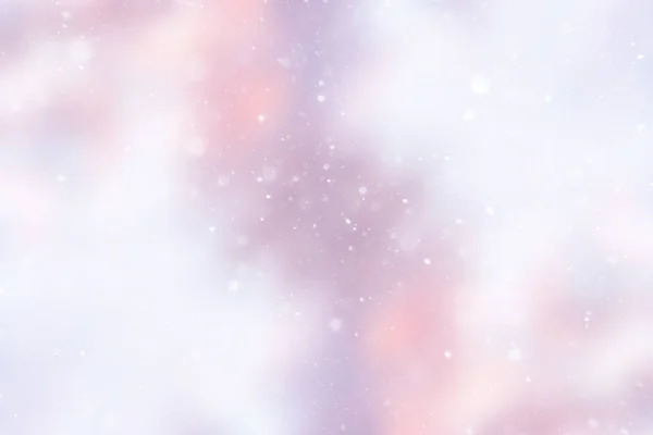 Blurred Snow Winter Abstract Background Snowflakes Abstract Blurred Glowing Leaf — Stock Photo, Image