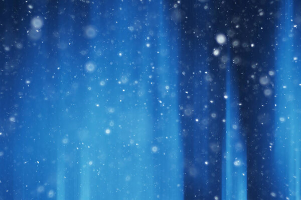 blue snow lines background / abstract background christmas blue snowflakes blurred background, snow flakes