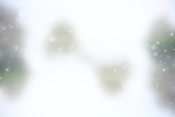 Blurred Snow Winter Abstract Background Snowflakes Abstract Blurred Glowing Leaf — Stock Photo, Image