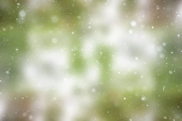 Wazig Sneeuw Winter Abstracte Achtergrond Sneeuwvlokken Abstracte Wazig Gloeiende Blad — Stockfoto