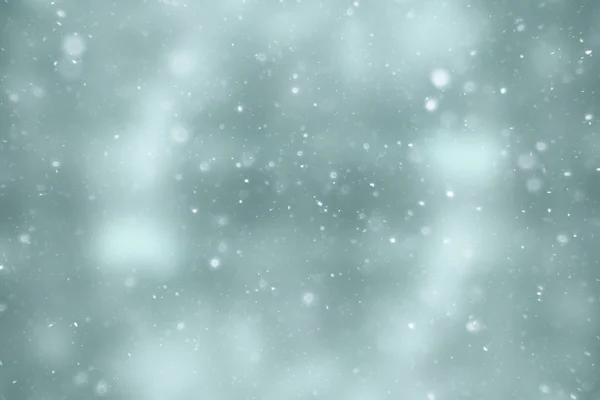 Neve Sfocata Inverno Sfondo Astratto Fiocchi Neve Sfondo Foglia Luminosa — Foto Stock