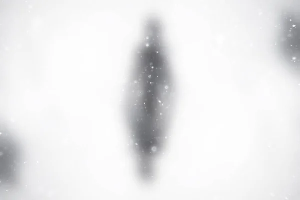 模糊的雪 冬天抽象背景 雪花在抽象模糊的发光的叶子背景 — 图库照片