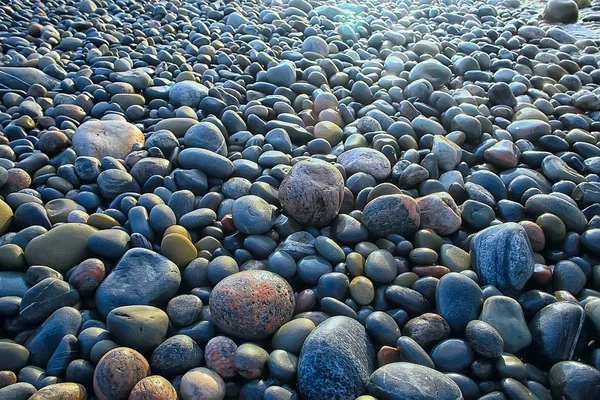 Gekleurde Stenen Rond Zee Textuur Natte Afgeronde Stenen Natte Multi — Stockfoto