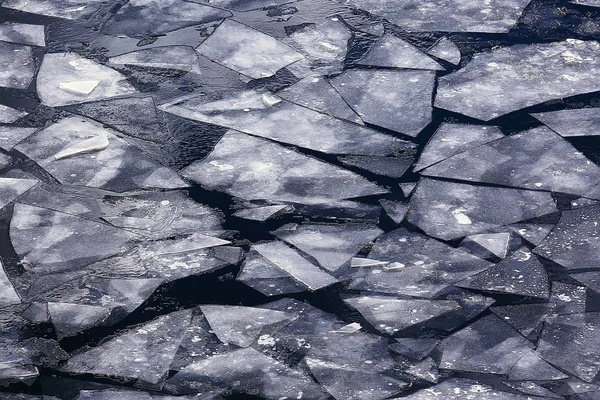 Wiosna Lód Dryf Rzece Tło Tekstury Pływających Lodu Marzec Rzece — Zdjęcie stockowe