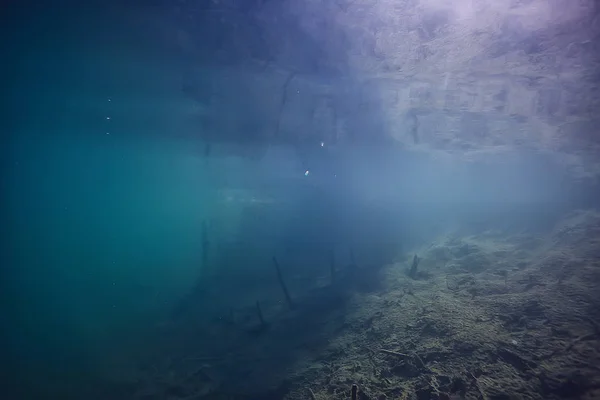 湖の背景水水中抽象 淡水ダイビングの背景自然水中生態系の背景 — ストック写真