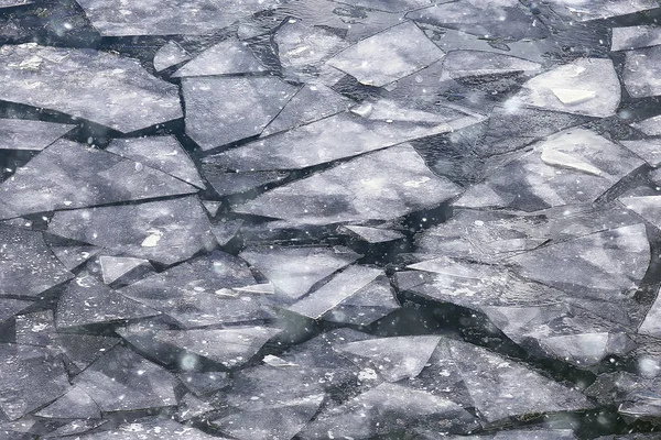 Frühling Eis Treiben Auf Dem Fluss Hintergrund Textur Schwimmendes Eis — Stockfoto