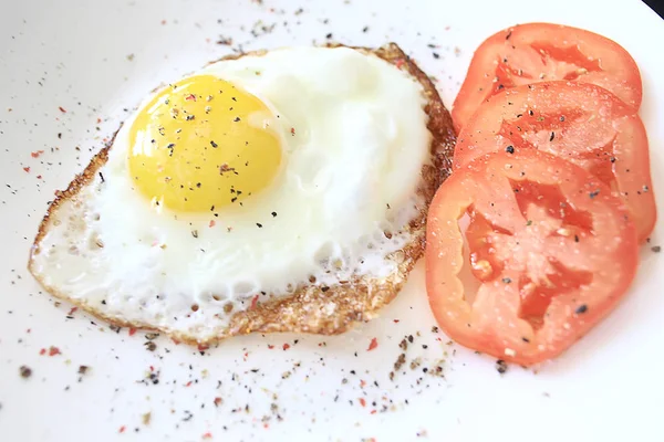 Snídaně Smažená Vejce Tradiční Vaječná Snídaně — Stock fotografie