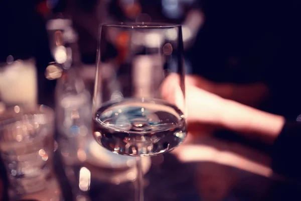 Wino Restauracja Serwująca Romans Piękne Pojęcie Alkohol Szkło Wakacje Obiad — Zdjęcie stockowe