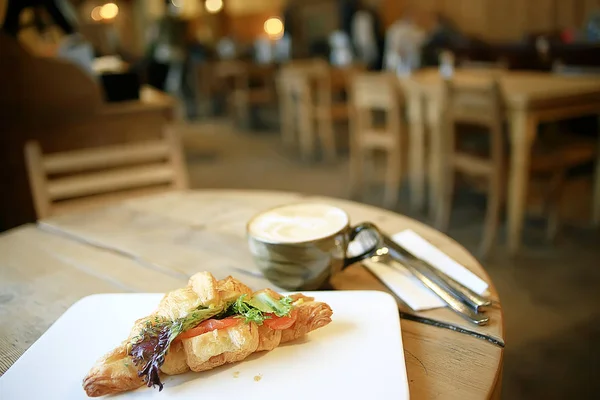 Frühstück Einem Café Hintergrundspeisen Morgen Frisches Frühstück Einem Café — Stockfoto